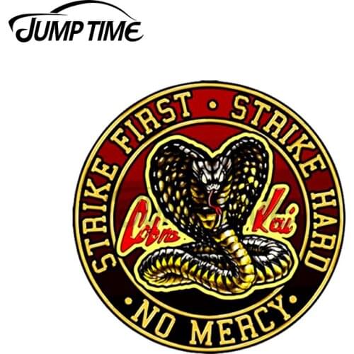 Jump Time 13 x 13cm For Cobra Kai Strike First Car Stickers Scratch-proof Window Personality Decal Graphics for Vehicle Bumper