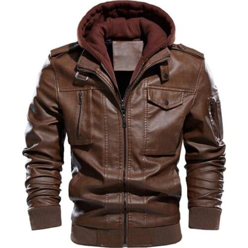 New mens leather jacket autumn leisure motorcycle pu motorcycle jacket Plus velvet leather coat clothing Euro Size