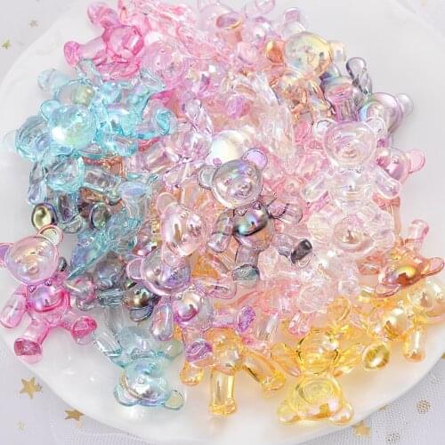 New 5-15Pcs/Pack Cute Transparent Cartoon Shape Acrylic Bead Women Necklace DIY Making Accessories Scrapbooking Decoration Craft
