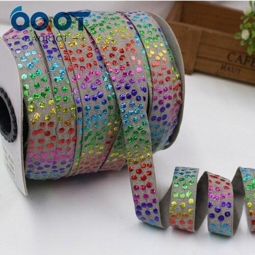 OOOT BAORJCT,176289, 5/8'' 16MM Bronzing elasticity Ribbon , 10 yards DIY handmade hair accessories Material , free shipping