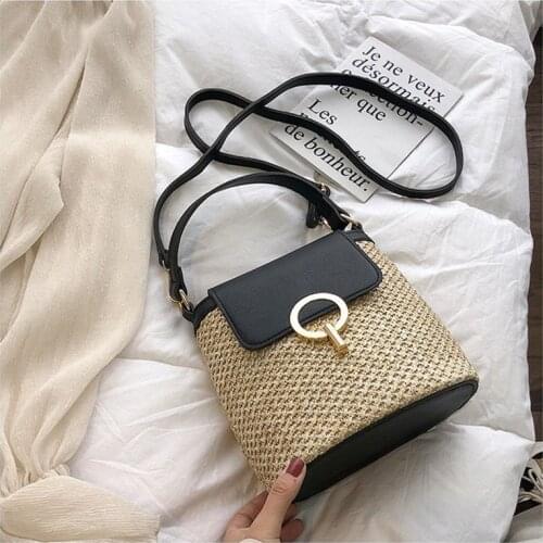 Aaby Popular Simple Female Daily Bag Fashion PU Leather Shoulder Bag Women Lattice Pattern Small Messenger Handbags With Lock