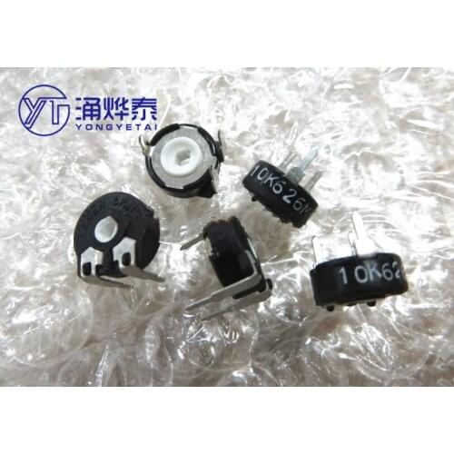 YYT 5PCS Potentiometer PT10-MV10 diameter 10mm adjustable resistance horizontal hexagonal hole 5K10K100K