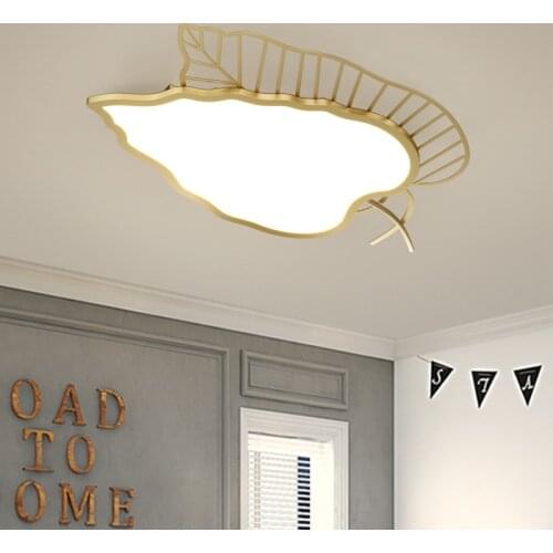 Modern Simple Atmosphere Tree Leaf Lampshade Led Ceiling Lamp Creative Individual Ceiling Lights Boysl/girls/Kids Room Bedroom