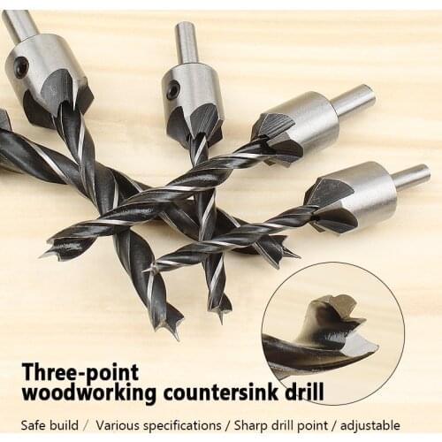 HSS Titanium Countersink Deburring Chamfering Drill 1/4 Hex Shank Taper Hole Cutter Countersunk Head Chamfering Power Tools