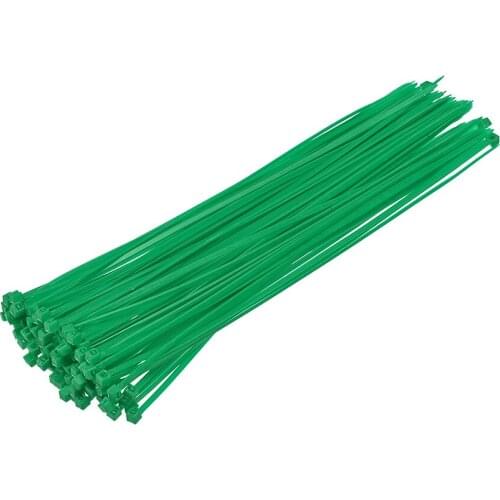 Uxcell 200pcs Cable Zip Ties 200mmx2.1mm Self-Locking Nylon Tie Wraps Green Single-use Locking Flexible Cable Tie
