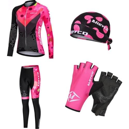 Cycling Jersey Set Spring Ropa Deportiva Mujer Long Sleeve Road Bike Suit Bicycle Bib Tights MTB Pants Wear Femininas Ciclismo