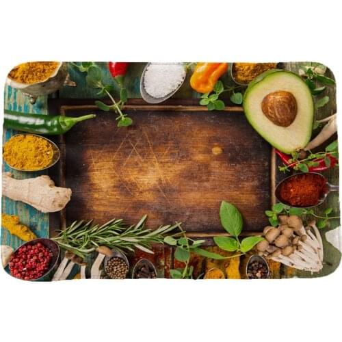 Flavour Seasoning Creative 3D Printing Carpets and Rugs for Bedroom Living Room Carpet Kitchen Bathroom Anti-Slip Floor Mats