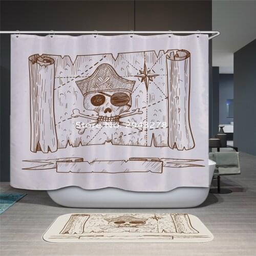 Cartoon Giraffe Penguin Pattern Waterproof and Mildewproof Shower Curtain with Hook Family Bathroom Decoration Color Printing