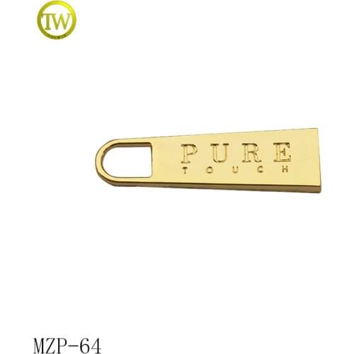 Custom yellow gold Clothing Zipper Pull Metal Handbag Zipper Pull