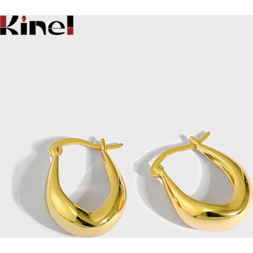 Kinel 18K Real Gold Plated Drop Earrings For Women Simple 925 Sterling Silver Wedding Fashion Jewelry Trendy Accessories