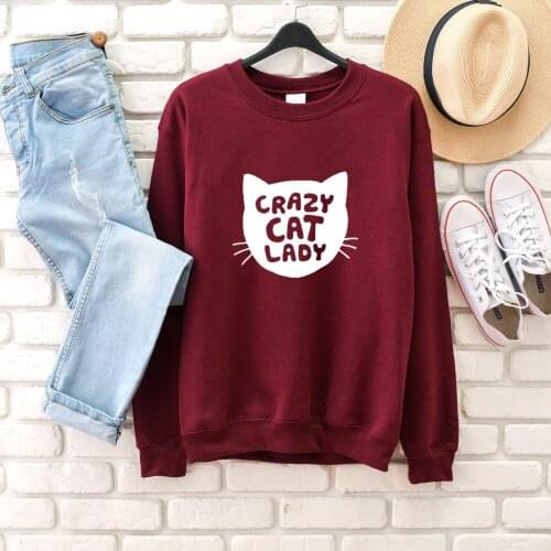 Crazy cat lady sweatshirt women fashion graphic hipster grunge tumblr hipster pullovers young hipster pullovers art topsM561