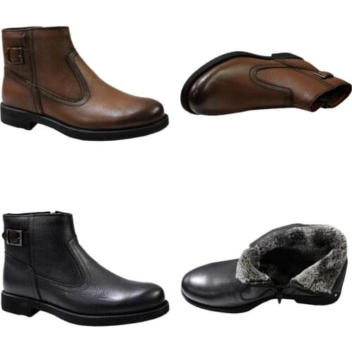 2021 Winter Men Turkish Quality Genuine Leather 40-45 Woolly Mens Boots Thick Wool Male Warm Snow Boots Outdoor Waterproof Shoe