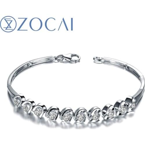 ZOCAI DESIGNER 1.2 CT CERTIFIED DIAMOND 18K WHITE GOLD CHAIN BRACELET JEWELRY BRACELETS BRACLETS BANGLE S00270
