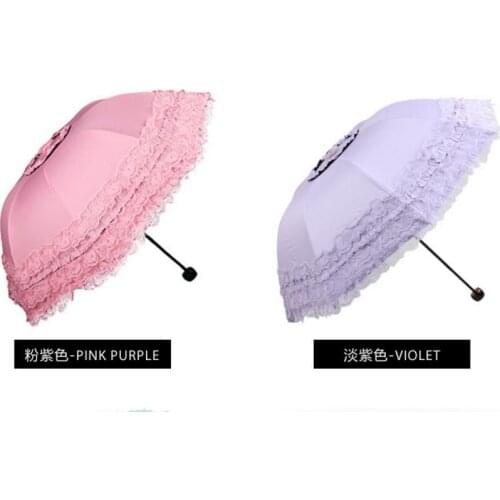 1 piece Wedding double Lace Princess cosplay anti UV waterproof windproof umbrella with nice flower floral package cover