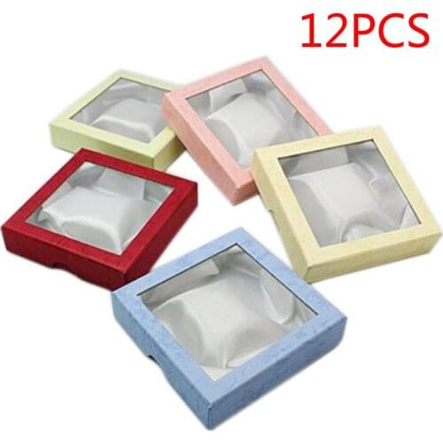 12pcs/set For Packaging Ring Travel Home Mixed Color Jewelry Gift Box Dressing Table Bedroom Portable Bracelets Necklace Earring