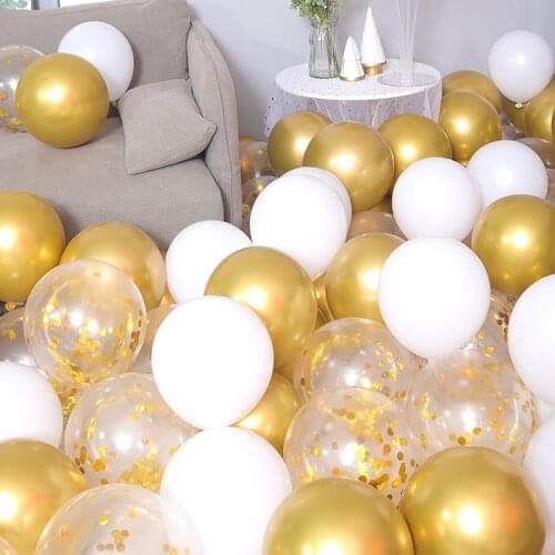 15/30pcs 12inch Chrome Metallic Colors confetti balloons balloons wedding birthday party decor helium Air Glossy Metallic Balls