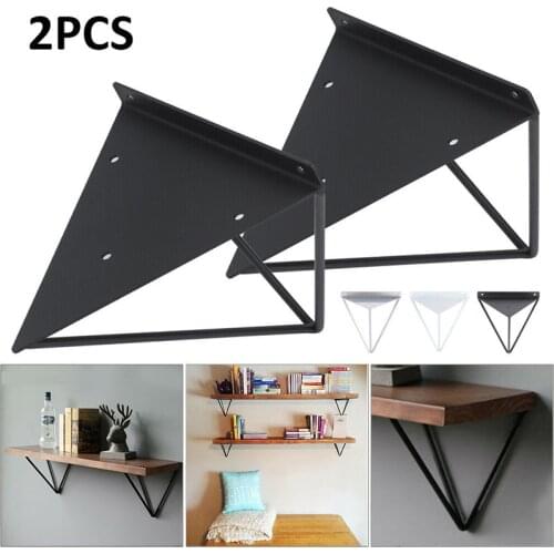 2Pcs Sliver/Black/White Wall Mount Shelf Triangular Bracket Metal Industrial Release Support Bench Table Shelf Bracket