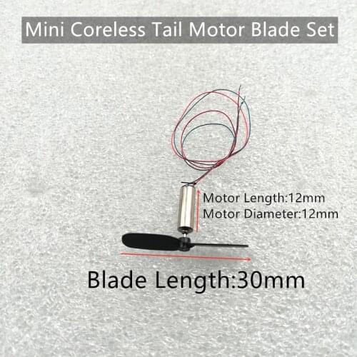 412 4*12mm coreless Motor Tail Blade 3cm 30mm For Mini R/C Helicopter S107 S977 V398 V319 V388 DIY Toys Spare Parts