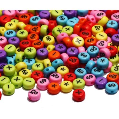 Colorful Mixed Letter Acrylic Beads 4x7mm Round Symbol Spacer Loose Beads For Jewelry Making Diy Necklace Bracelet Accessories