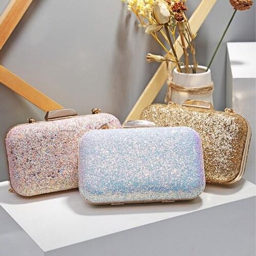 Shiny evening Clutch Bag handbag Luxury women Fashion Shoulder bags for women Handbag wedding Clutches Bag Chain Shoulder Bag