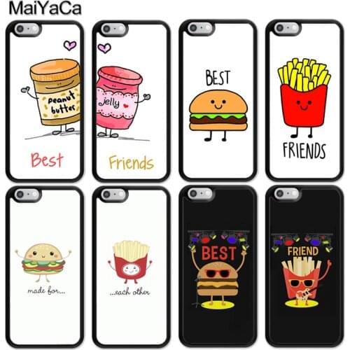 MaiYaCa BFF Best Friends Burger and Fries Food Case For iphone 12 mini 11 Pro MAX X XR XS MAX SE 2020 6S 7 8 Plus 5S Cover