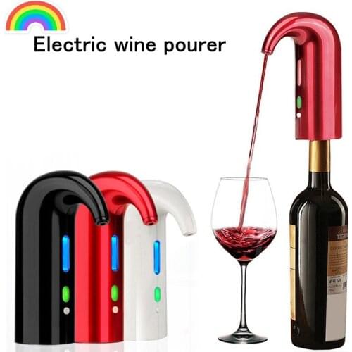 Electric Wine Pourer Wine Aerator Portable Pourer Instant Wine Decanter Dispenser Pump One-Touch Automatic USB Rechargeable
