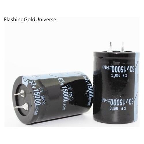 FlashingGoldUniverse 12PCS--2PCS 63V 15000UF 15000UF 63V Electrolytic Capacitors volume: 35X50MM best quality