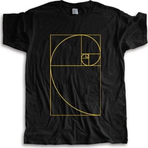 Cotton tshirt men summer tees Men T Shirt Cotton Golden Ratio Sacred Fibonacci Spiral new fashion tee-shirt man tee
