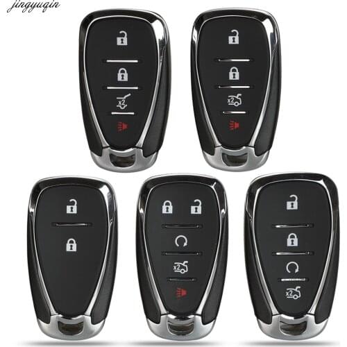 Jingyuqin Remote Car Key Case Shell For Chevrolet Cruze Malibu Camaro 2/4/5 Buttons Smart Fob Housing