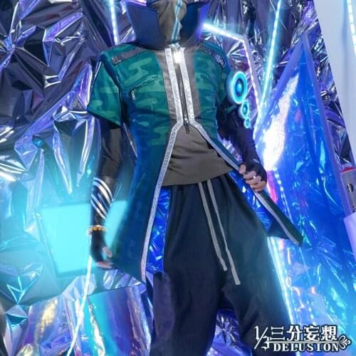 Anime LOL True Damage Yasuo Cosplay Costume the Unforgiven Cos Halloween Carnival Suit 1/3 Delusion H