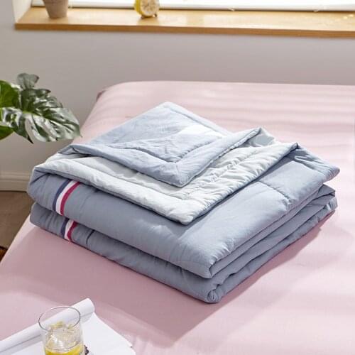 Summer Cool Thin Quilt Air Condition Quilt Bed Cover Soft for Adult Kid Blanket Stripes plaid printed Quilts Bedding Bedspread