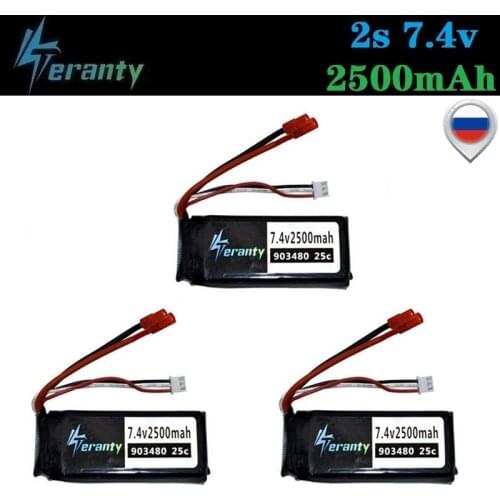 TERANTY 7.4V 2500mah Lipo Battery for Syma X8C X8W X8G 903480 RC Helicopter 2S 7.4v Drone Battery for Rc Spare Parts