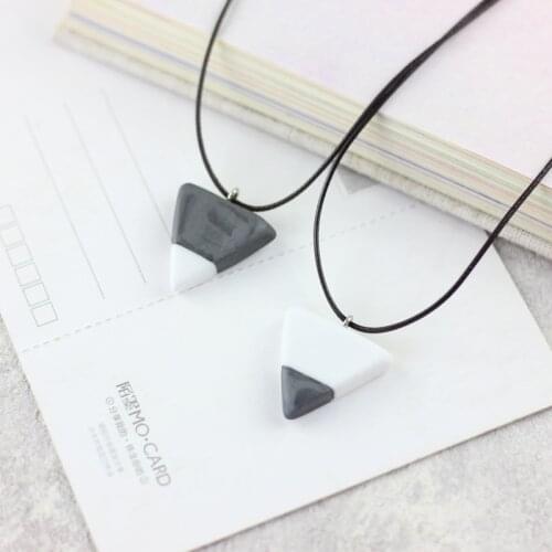 Minimalist geometric creative triangle necklace female south Korean contracted joker sweater chain necklace #1134