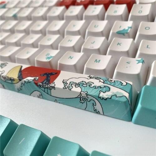 Sea Coral Replace SpaceBar Keycap PBT Five Sides Dye-Subbed Spacebar 6.25U OEM Profile Space Bar Keycap for DIY Mechanical Keybo