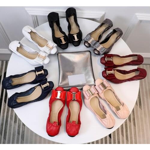 Moccasins Large Size Ballet Flats Shoes Women Round Toe Slip On Soft Ballerina Female Work Shoes Genuine Leather Casual Shoes