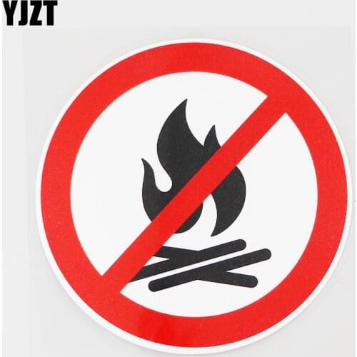 YJZT 11.4CMX11.4CM No Fire Is Allowed Here PVC Decal Car Sticker Accessories 11B-0326
