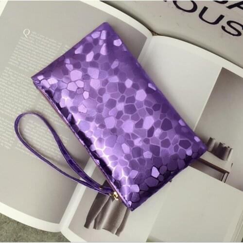 New clutch bag gift bag large capacity womens wallet phone bag geometric pattern flash coin purse female Laser wallets women