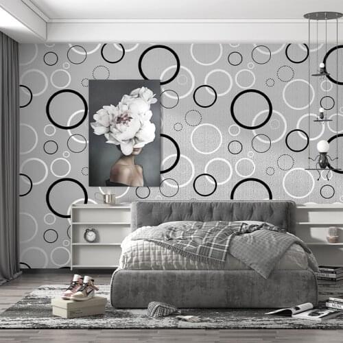 Modern Fashion Round Circle Wallpaper Backdrop House Decoration Salon Mural Non Woven Wallpapers 3d Bedroom Decor Behang P103
