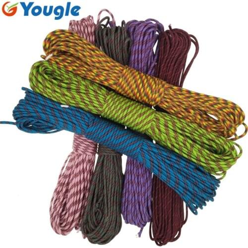 YOUGLE Paracord 550lb Parachute Cord Lanyard Rope Mil Spec Type III 7 Strand 100FT 31m Camping equipment Climbing rope 116-122