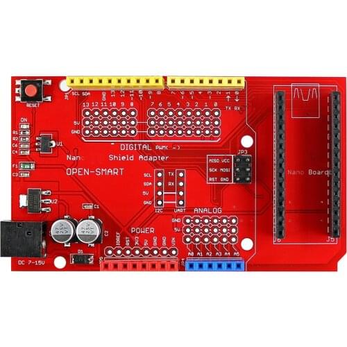 Nano Shield Nano IO Expansion Adapter Board with Regulator / Fuse for Arduino Nano