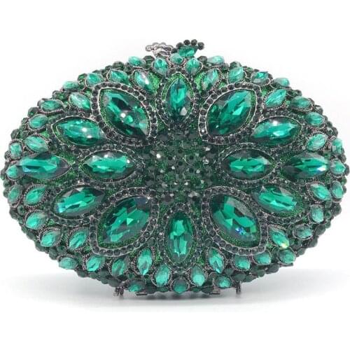 Bee In Fly Luxury Emerald Green Color Hand Inlaid Diamond Evening Bag Party Bag Bridal Wedding Party Womens Handbag Evening Bag