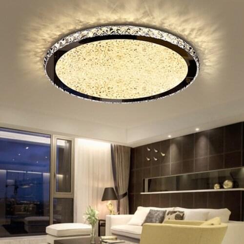Crystal Modern LED Ceiling Lights For Living Room Bedroom Home Lighting Fixtures Remote Dimming Stainless Steel Ceiling Lamp
