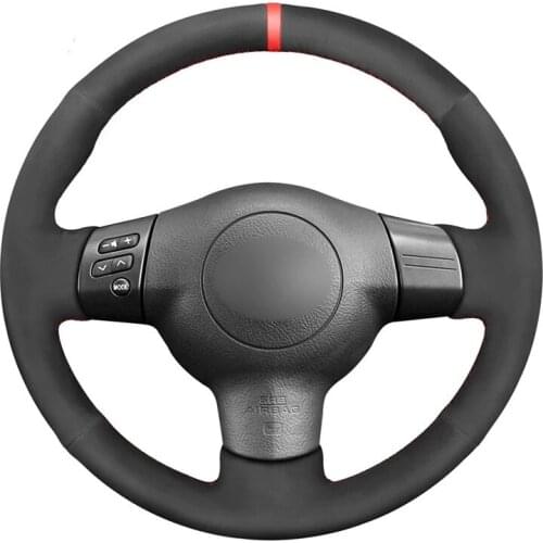 Hand-stitched Soft Black Suede Car Steering Wheel Cover for Toyota Corolla Caldina RAV4 Wish Scion tC xA xB 2002-2005