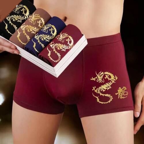 Mens Boxer Brief Cotton Underwear 4-Pack (Assorted Designs)