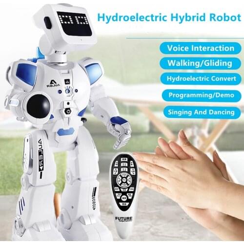 Smart Programming Demo Hydroelectric Hybrid RC Robot Voice Control Interaction Walk/Glide Singing And Dancing Eductional RC Toy