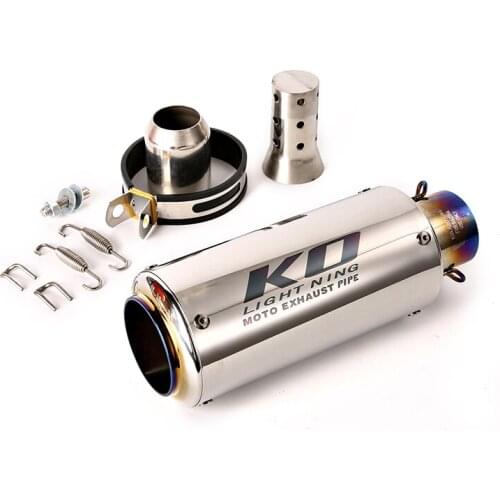 Universal 38-51mm Motorcycle Exhaust Muffler Pipe Stainless Steel Tail Escape with Removable Db Killer for CBR500R CB300R GSR600