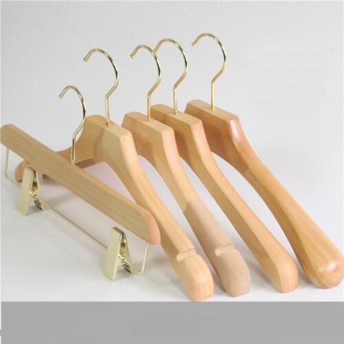 10 pcs/lot Non-slip Solid Wood Clothes Hanger Natural Wooden Coat Hangers Pant Rack Exclusive Used in Clothing Store