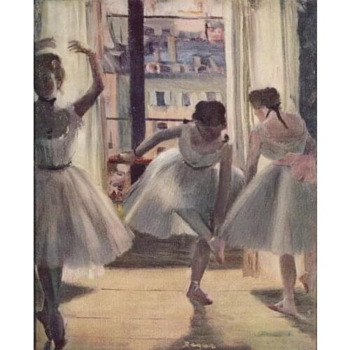 High quality Oil painting Canvas Reproductions Three Dancers in an Exercise Hall (1880) By Edgar Degas hand painted