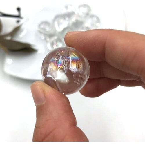1pc Natural Small Clear Quartz Sphere Crystal Ball Healing Stone Rainbow Reiki Polished Home Room Decoration Gift Fengshui 2-3cm