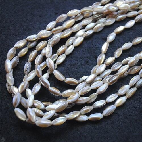 1 String natural shell beads rice shape brown color nature loose mother of pearl diy beads accessories and findings